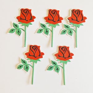 Roses rouges, décorations en papier, fabrication de cartes florales, décorations de décoration, fleurs, scrapbooking, décorations de journaux éphémères, fournitures pour travaux manuels