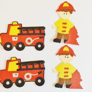 Fire Engine Papercraft Embellishments Handmade Services Scrapbook Ephemera Card Toppers Journal Decorations Crafts
