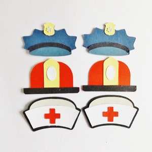 Sombreros de servicios de emergencia Símbolos Adornos de papel Scrapbooking Efímeras Adornos para tarjetas Detalles para diarios Suministros para manualidades