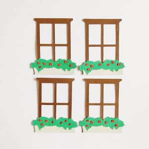 Haus Fenster Blumenkästen Papierkunst Verzierungen Haus Scrapbooking Ephemera Kartenherstellung Topper Akzent Dekorationen Bastelbedarf