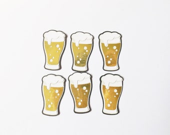 Beer Glasses Papercraft Embellishments Beer Drinks Scrapbooking Ephemera Card Making Toppers Card Decorations Craft Supplies