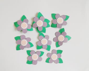Lila Blumen Papercraft Verschönerungen Scrapbook Ephemera Floral Card Toppers Journal Dekorationen Crafts