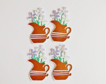 Blumensträuße Papercraft Verzierungen Lila Blumen Scrapbooking Ephemera Karte Toppers Journal Dekorationen Kunsthandwerk