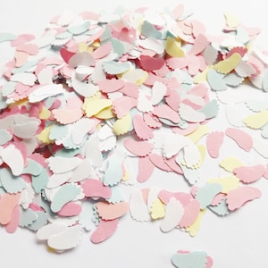 Pés de bebê, confete de papel, enfeites de papel, decorações para festas de recém-nascido, celebrações, itens efêmeros, fabricação de cartões, materiais para artesanato