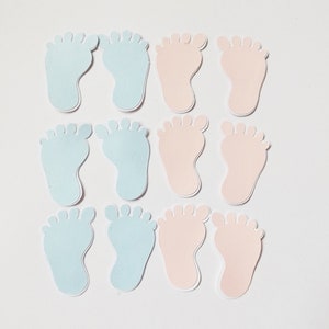 Pés de bebê enfeites de papel rosa azul pés cartão fazendo toppers scrapbooking efêmera bebê jornalismo decoração cartão artesanato suprimentos
