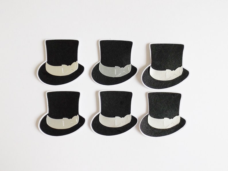 Top Hats Papercraft Embellishments Occassions Scrapbooking Ephemera Clothing Card Making Toppers Decorations Card Craft Supplies image 1