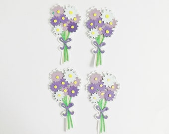 Flower Bouquets Papercraft Embellishments Floral Ephemera Card Toppers Scrapbooking Craft Supplies