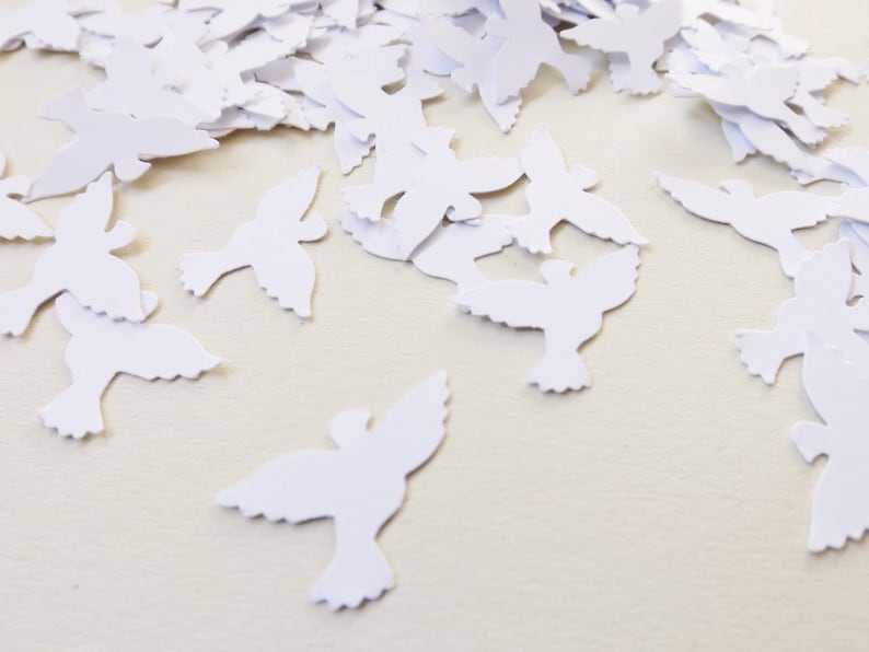 White Doves Paper Craft Embellishments Confetti Birds Scrapbooking Ephemera Card Making Toppers Party Decorations Craft Supplies image 4