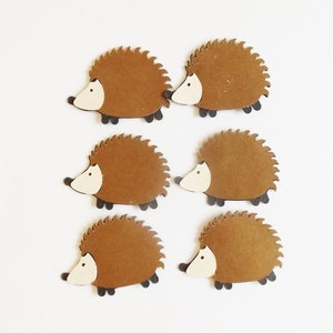 Adornos de erizos, papel de bosque, adornos para tarjetas, animales del bosque, álbumes de recortes, efímeras, adornos para tarjetas, suministros para manualidades