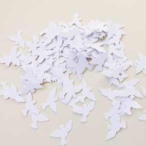 White Doves Paper Craft Embellishments Confetti Birds Scrapbooking Ephemera Card Making Toppers Party Decorations Craft Supplies image 6