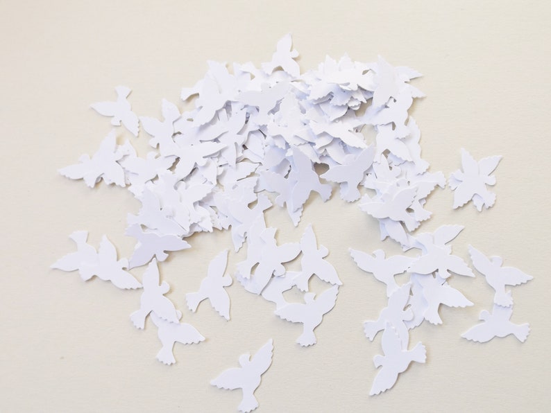 White Doves Paper Craft Embellishments Confetti Birds Scrapbooking Ephemera Card Making Toppers Party Decorations Craft Supplies image 6