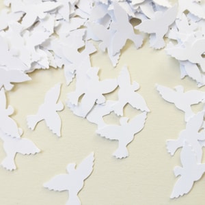 White Doves Paper Craft Embellishments Confetti Birds Scrapbooking Ephemera Card Making Toppers Party Decorations Craft Supplies image 1