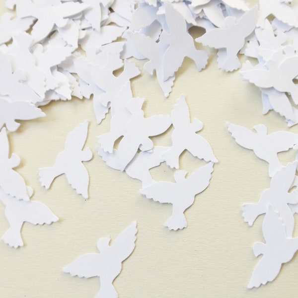 White Doves Paper Craft Embellishments Confetti Birds Scrapbooking Ephemera Card Making Toppers Party Decorations Craft Supplies