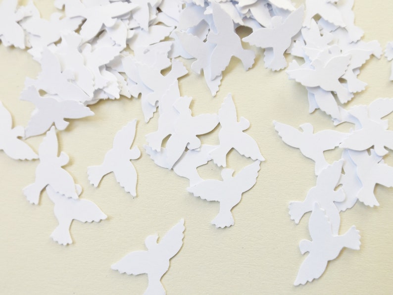 White Doves Paper Craft Embellishments Confetti Birds Scrapbooking Ephemera Card Making Toppers Party Decorations Craft Supplies image 1