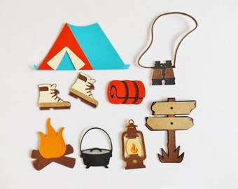 Camping Travel Papercraft Embellishments Hiking Scrapbooking Ephemera Card Making Toppers Accents Decorations Craft Supplies