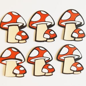 Champignons vénéneux Créations en papier Embellissements Champignons Scrapbooking Ephemera Natures Topper pour cartes Décorations pour carnet de notes Fournitures pour travaux manuels