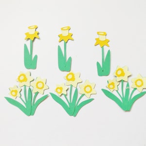 水仙 ペーパークラフト 装飾品 春の花 スクラップブッキング エフェメラ 花の庭 カード作り トッパー カードデコレーション クラフト用品