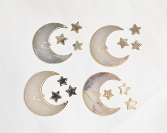 Moons And Stars Papercraft Embellishments Celestial Scrapbooking Ephemera Card Making Toppers Decorations Card Craft Supplies