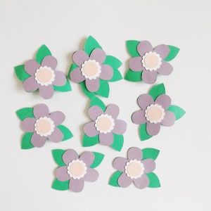 Fleurs mauves Papercraft embellissements Scrapbooking éphémères floral jardin fabrication de cartes toppers décorations carte artisanat fournitures