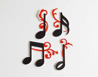 Musical Notes Papercraft Embellishments Flourish Music Scrapbooking Ephemera Card Making Toppers Journal Decorations Card Craft Supplies