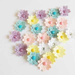 Lotus Blumen Papierkunst Verzierungen Blumenschmuck Kartenherstellung Topper Scrapbooking Ephemera Journal Akzente Bastelbedarf