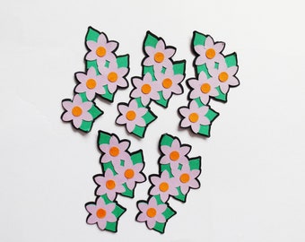 Lila Blumen Papercraft Verschönerungen Floral Scrapbook Ephemera Card Toppers Journal Dekorationen Crafts