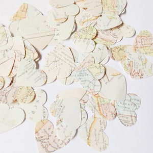 Alte Welt Karte Herzen Konfetti Journal Verzierungen Scrapbooking Partydekoration Papier Karten Scrapbook Ephemera Bastelbedarf