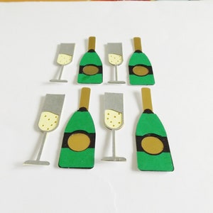 Champagneglazen Papercraft Versieringen Flessen Drankjes Scrapbooking Ephemera Kaarten maken Toppers Kaartdecoraties Knutselbenodigdheden afbeelding 7