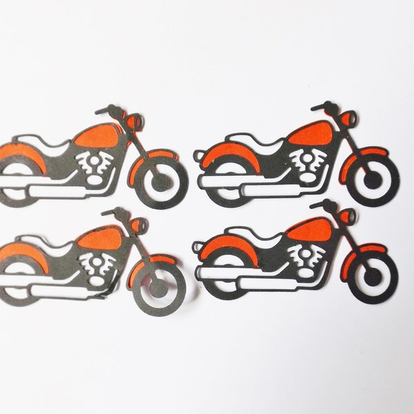 Motorcycle Silhouette Papercraft Embellishments Biker Scrapbooking Ephemera  Bike Card Making Toppers Decorations Card Craft Supplies