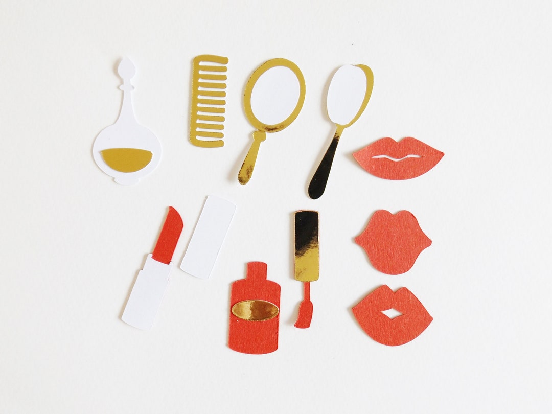 Cosmetics Papercraft Embellishments Make up Scrapbook Ephemera Girls Scrapbooking Card Toppers