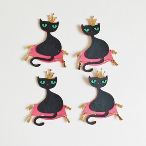 Princesse Black Cats Papercraft Embellissements Animaux de compagnie Scrapbooking Ephemera Animal Carterie Topper Décorations De Cartes Fournitures créatives
