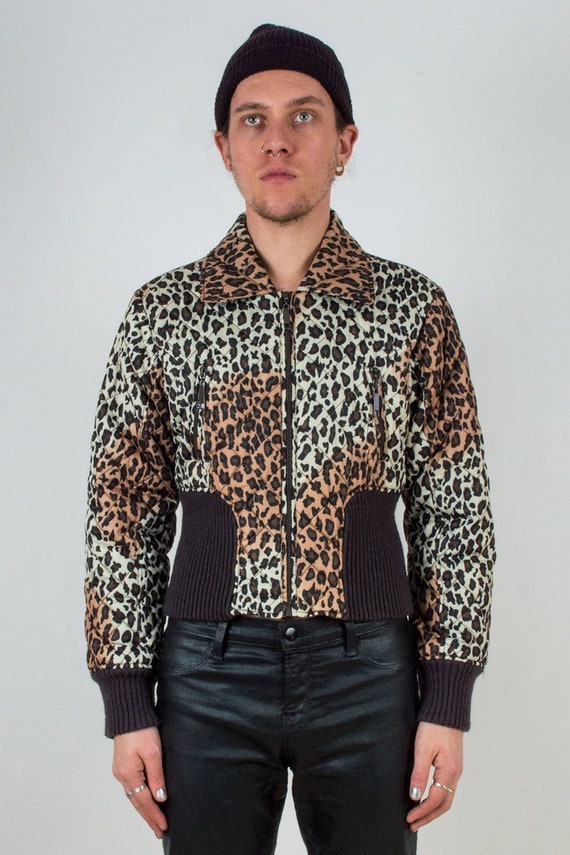 Cheetah Cropped Puffer Jacket