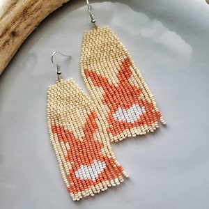 Bunny | Easter Seed Bead Fringe Earrings