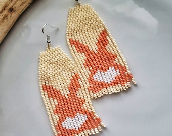 Bunny | Easter Seed Bead Fringe Earrings