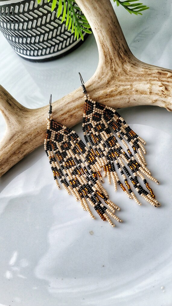 Leopard fringe earrings online