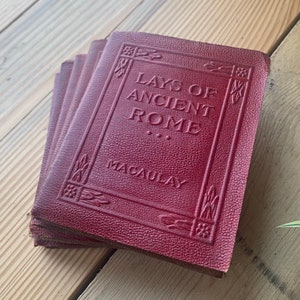 Little Leather Library 1920&#39;s Books Red Luxart Miniature Antique Decorative Mini Rare Pocket Books Classics Vintage Shakespeare Wilde 4&quot;x3&quot;