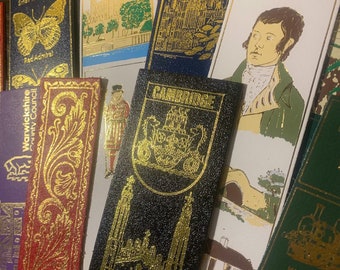 Leather Bookmarks History/Travel British, UK Gold Book Reader Gifts - Castles, London, England and California Souvenir Collector Bookmark