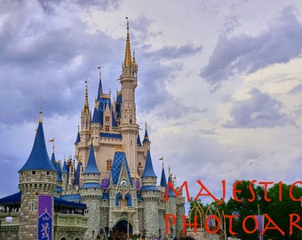 Cinderella Castle-Blue Skies Photograph- High Resolution Instant Digital Download