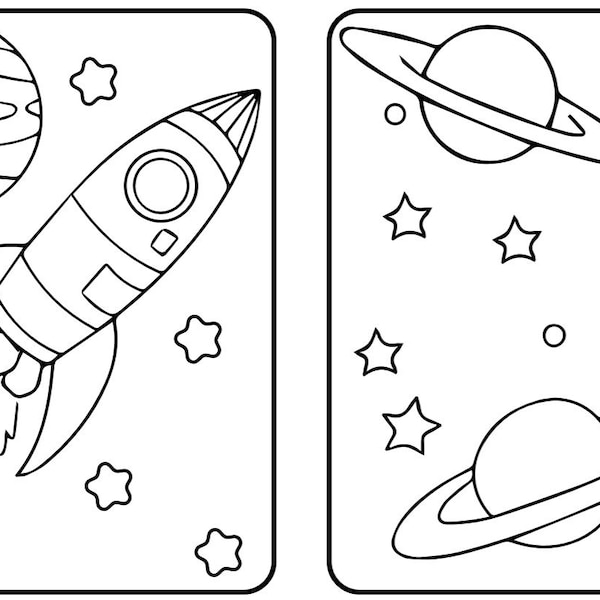 Space Coloring Book 20 pages 1st Edition