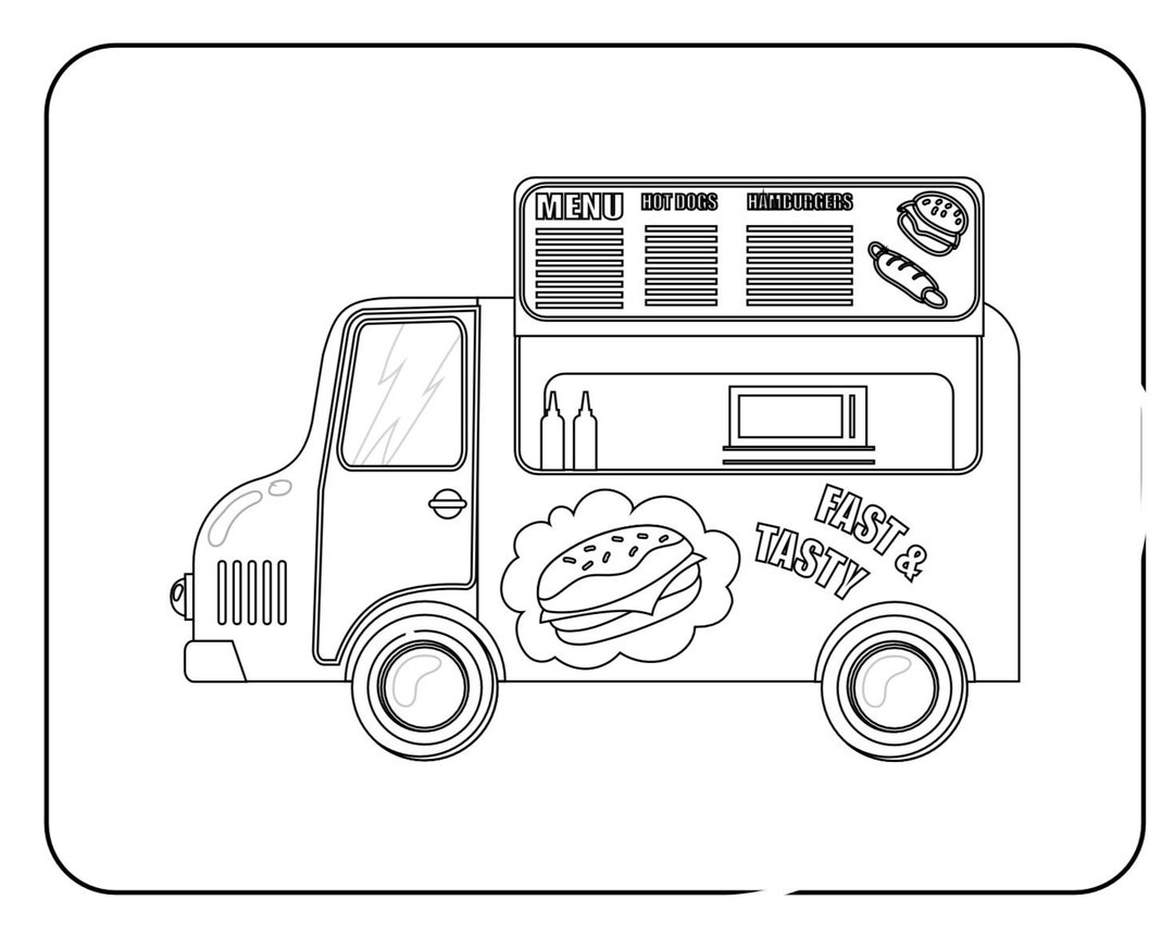 Kids Truck Coloring Book 20 Pages - Etsy