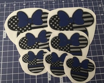 Blue Line Mickey Mouse Ears - Etsy
