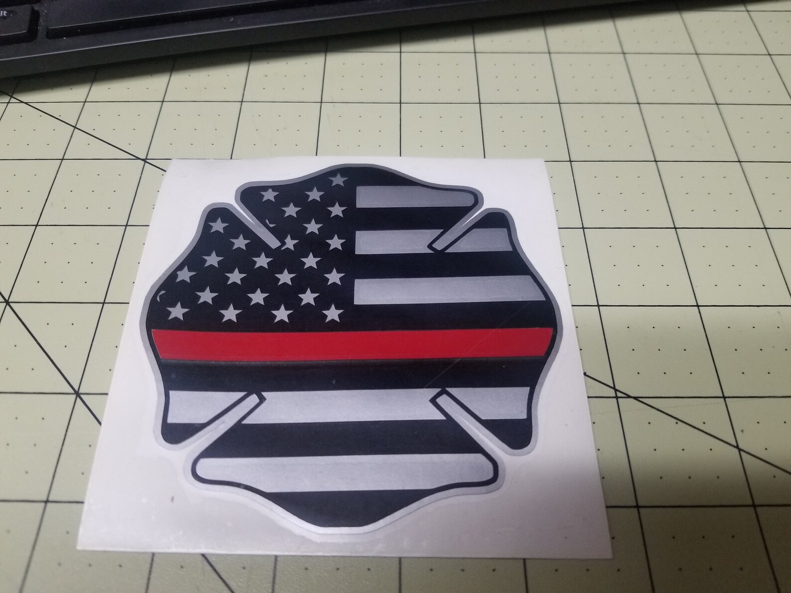 Maltese Cross Thin Red Line With US Flagfirefighterfire - Etsy