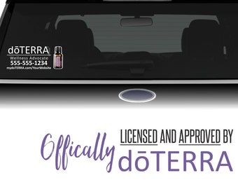 doTERRA Aangepaste voertuigsticker met flesafbeelding - doTERRA gelicentieerd en goedgekeurd!