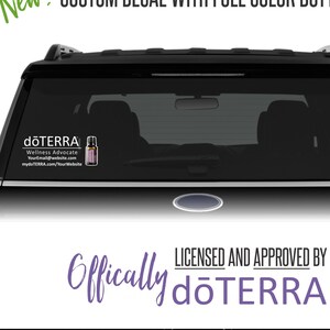 doTERRA Custom Vehicle Decal With Bottle Image - doTERRA Licensed and Approved!