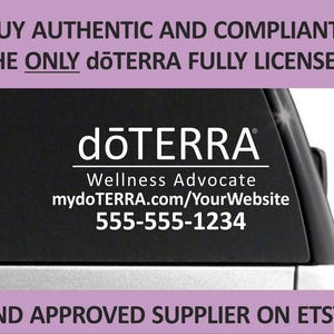 doTERRA Custom Vehicle Decal - Compact Single Color - doTERRA Licensed and Approved!