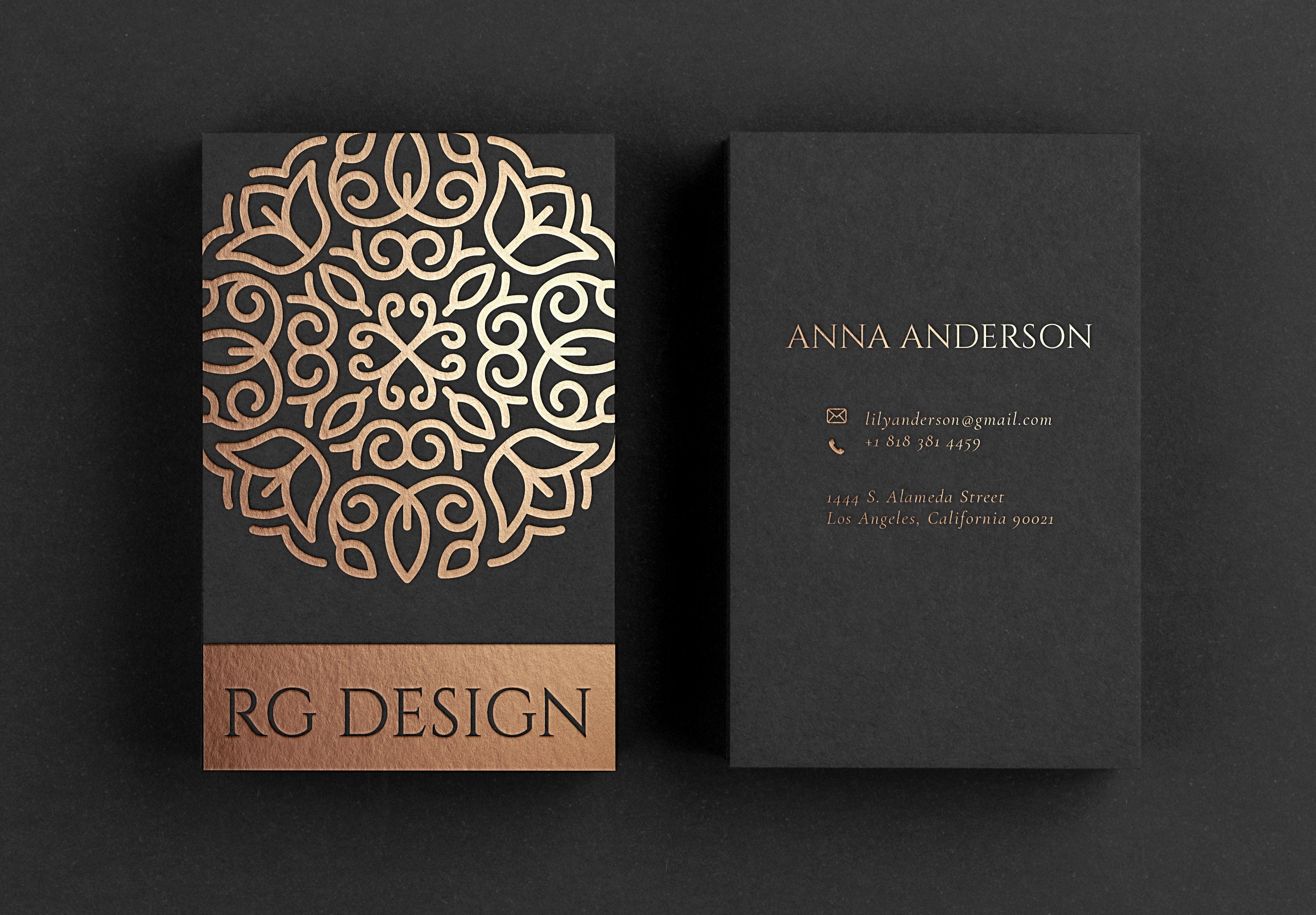Luxury Black Business Card Printing Business Card With Rose Etsy