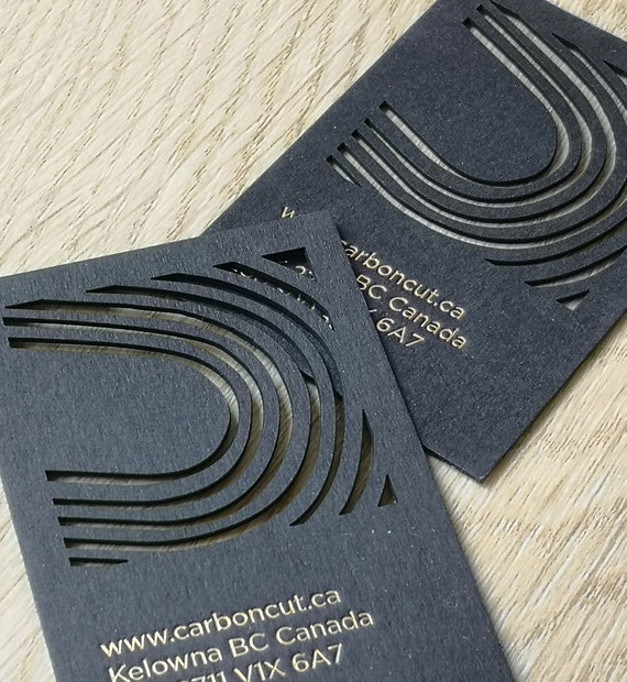 Luxury Laser Cut Business Cards Gold Foil Business Cards Etsy