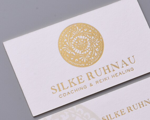 Luxury White Business Card Design And Print Letterpress Etsy