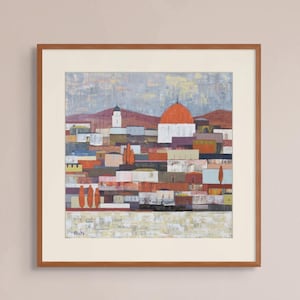 JERUSALEM Autumn-Holy city View, One Of A Kind wall art, Original Acrylic Painting On Canvas, Contemporary Art , Colorful Israeli Painting