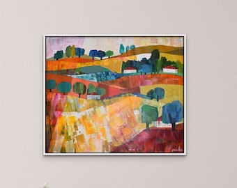 Israeli Landscape Print on Canvas/Paper, Golan view Wall Art, Contemporary Israeli  Wall Art, Trees and Nature Living Room Wall Decor